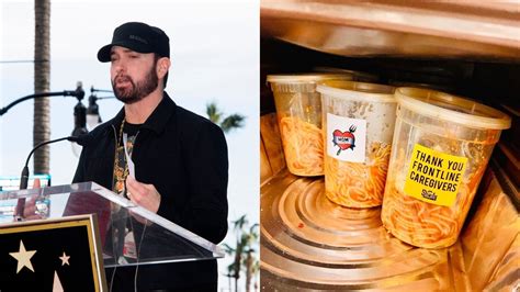 Eminem donated ‘Mom’s Spaghetti’ to hospital workers  .